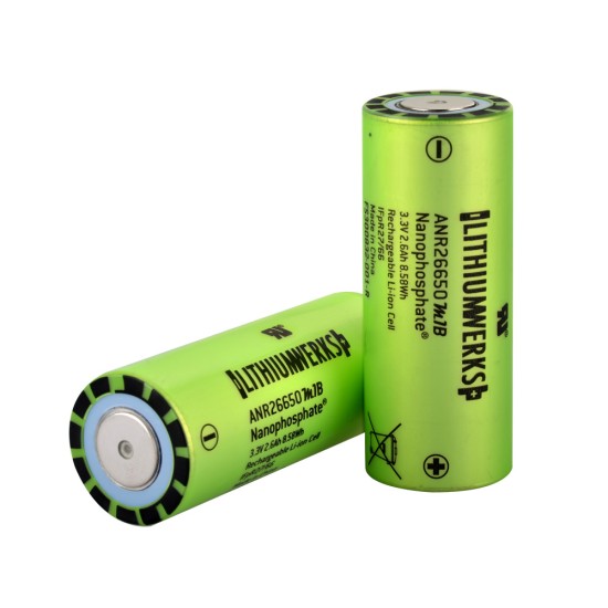 Lithium Werks ANR26650M1B - 3.2V 2500 mAh - LiFePO4 Pil - 50A
